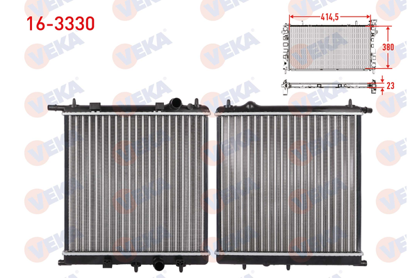 Su Radyatörü  Citroen DS3 (09.2009->)  VEKA 16-3330