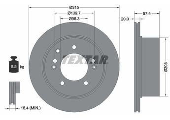 Fren Disk Ayna Arka Sağ ve Sol EUROREPAR 1622811880  1622811880 584113E300