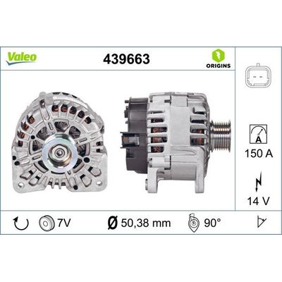 Alternatör  VALEO 439663