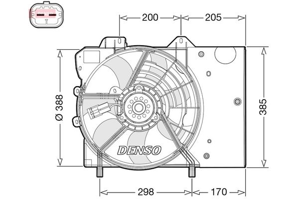 Radyatör Fan ve Motoru  Opel Crossland X (2017->) / Crossland (2021->)  DENSO DER21024