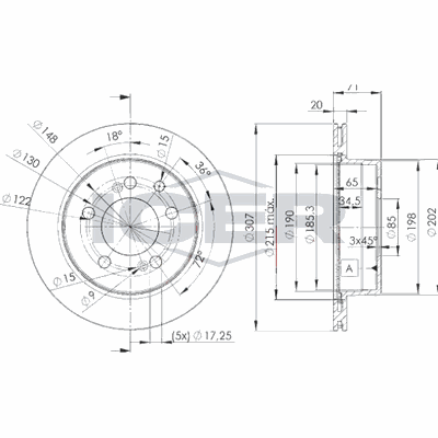 Fren Disk Ayna Arka Sağ ve Sol RECOVER 5767
