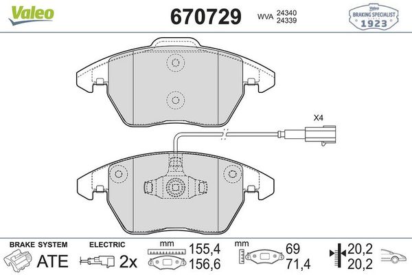 Fren Disk Balata Ön Alfa Romeo Brera (177)(2005->)  VALEO 670729