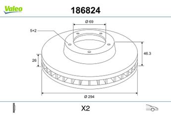 Fren Disk Ayna Ön Sağ ve Sol VALEO 186824  5171226100 51712-26100