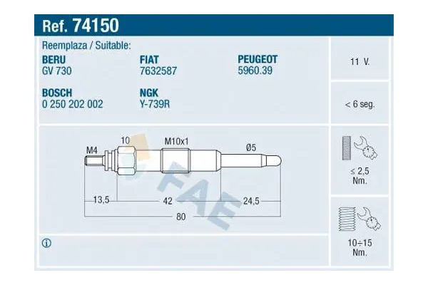 Isıtma Bujisi  Citroen Jumper Kamyonet (01.2002->)  CHAMPION CH90/002
