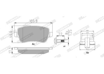 Fren Disk Balata Arka VALEO 670727  77363607 77363610 77364168 77364169