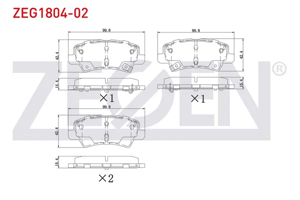 Fren Disk Balata Arka Kia Picanto (JA)(2017->)  ZEGEN ZEG1804-02