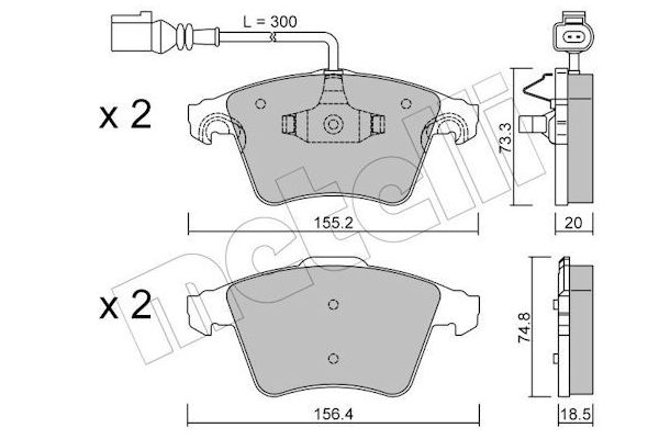 Fren Disk Balata Ön Volkswagen Touareg (7L6)(12.2006->2010)  METELLI 22-0552-2