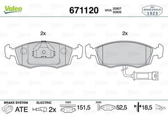 Fren Disk Balata Ön VALEO 671120  1647731 5020818 6511775 6521375