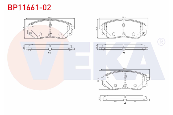 Fren Disk Balata Ön Hyundai Santa Fe (TM)(2018->)  VEKA BP11661-02