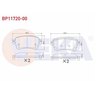 Fren Disk Balata Arka Toyota Proace (2016->)  VEKA BP11720-00