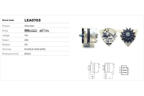 Alternatör  LUCAS ELEKTRIK LEA0703