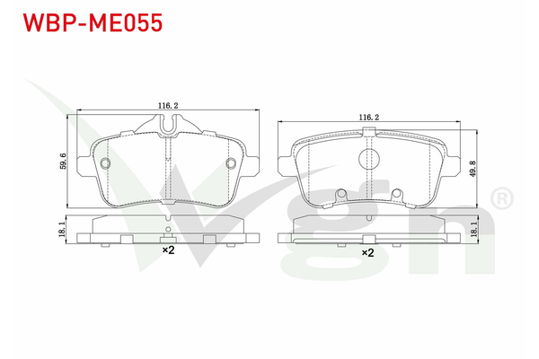 Fren Disk Balata Arka Mercedes A -Serisi (BM 176)(06.2012->)  WGN WBP-ME055