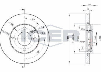 Fren Disk Ayna Ön Sağ ve Sol OTOZONE BD7009  6N0615301C 6N0615301F 6N0 615 301 C 6N0 615 301 F