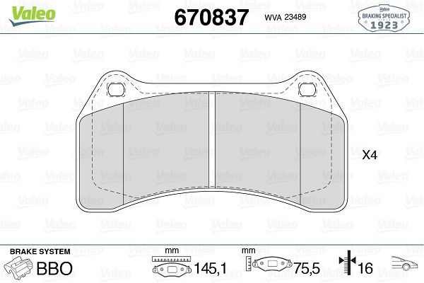 Fren Disk Balata Ön Jaguar XJ (X350/X358)(2003->)  VALEO 670837