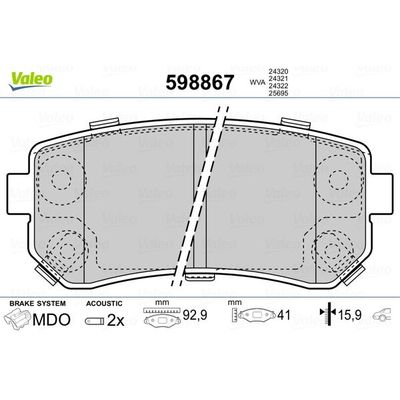Fren Disk Balata Arka Hyundai Accent Era (MC)(2006->)  VALEO 598867