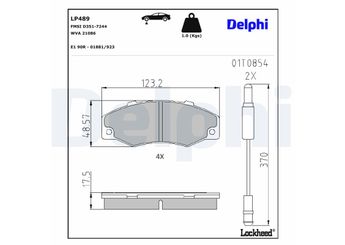 Fren Disk Balata Ön DELPHI LP489  LP489 7701202481 7701 202 481 7701202785 7701 202 785 7701202815 7701 202 815 7701203069 7701 203 069 7701203087 7701 203 087 7701204087 7701 204 087