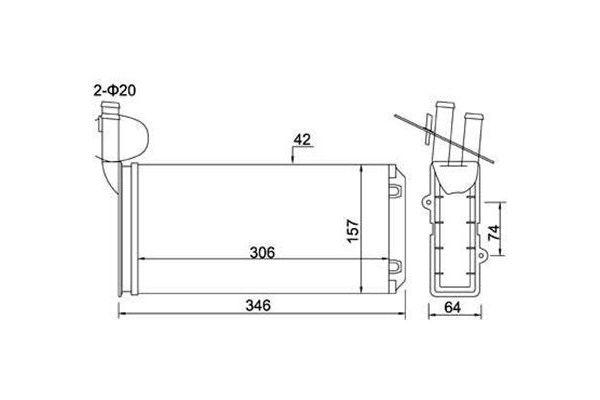 Kalorifer Radyatörü  Volkswagen T4 Transporter Kamyonet Çift Kabin Syncro (08.1992->2003)  MAGNETI MARELLI 359000300070
