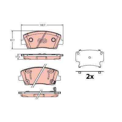 Fren Disk Balata Ön Kia Stinger (CK)(2017->)  TRW GDB2375