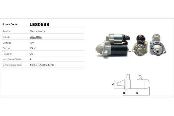 Marş Dinamosu  Audi A6 Avant (4F5)(10.2008->)  LUCAS ELEKTRIK LES0538