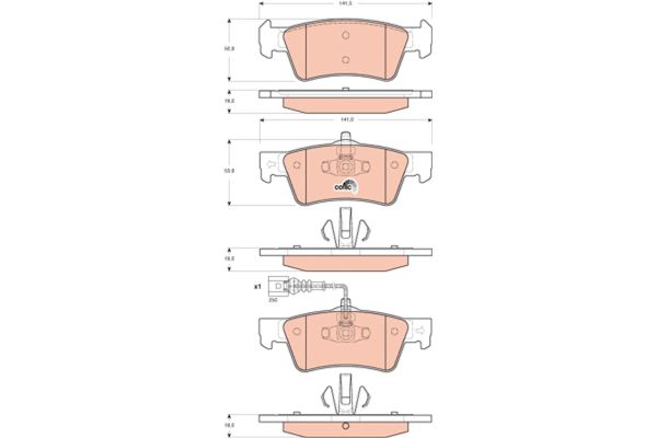 Fren Disk Balata Arka Volkswagen Touareg (7LA)(11.2002->2006)  TRW GDB1671