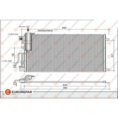 Klima Radyatörü  Nissan Qashqai (J10)(01.2007->)  EUROREPAR 1618100380