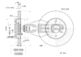 Fren Disk Ayna Ön Sağ ve Sol RECOVER 5751  H1BC1125A1A 2095058