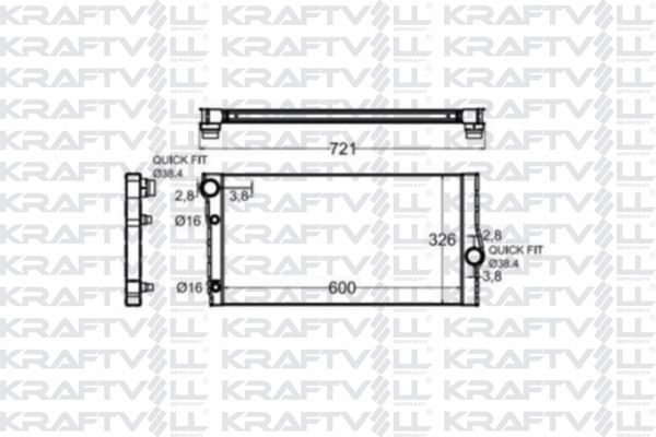 Su Radyatörü  BMW 7 Serisi (F01/F02/F04)(01.2009->)  KRAFTVOLL 08040088