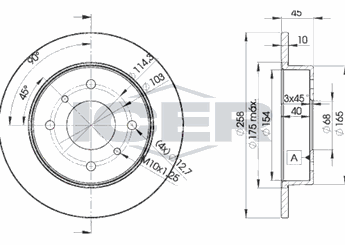 Fren Disk Ayna Arka Sağ ve Sol FROW 561.1102.013  4320699J01
