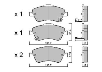 Fren Disk Balata Ön AISIN BPTO-1015  446502370 446502160 04465-02160 446502200 04465-02200 446502210 04465-02210 446502270 04465-02270 04465-02370 4465YZZEC 04465-YZZEC 446502340 0446502340