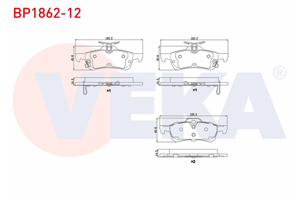 Fren Disk Balata Arka Honda Civic HB (FK)(01.2012->)  VEKA BP1862-12