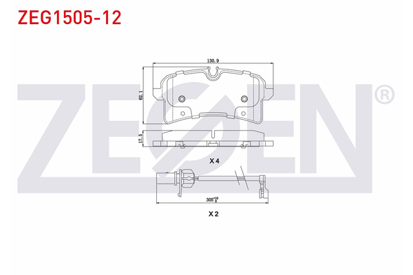 Fren Disk Balata Arka Audi S8 (4HC)(11.2013->)  ZEGEN ZEG1505-12
