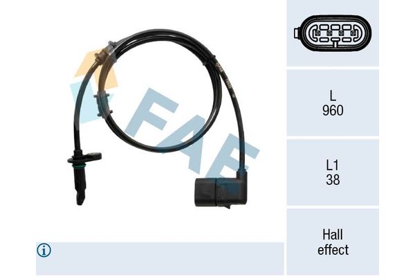 Abs Sensörü Arka Sağ veya Sol Mercedes C -Serisi Cabrio (BM 205)(07.2016->)  FAE 78535