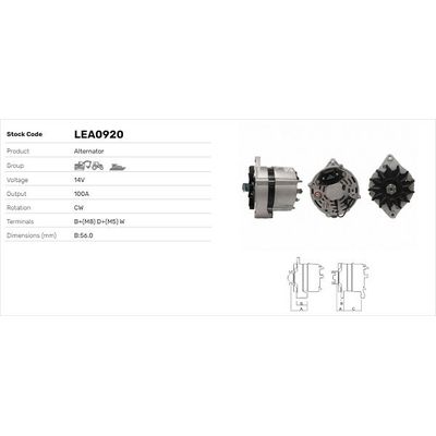 Alternatör  LUCAS ELEKTRIK LEA0920