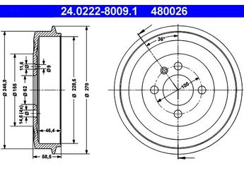 Kampana Arka Sağ veya Sol ATE 24.0222-8009.1  34211158556 34211156297 34 21 1 156 297 34 21 1 158 556