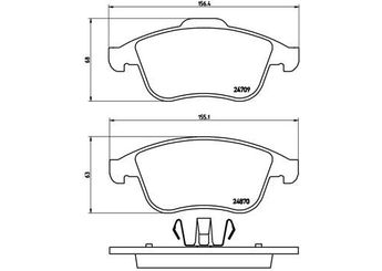 Fren Disk Balata Ön BREMBO P 68 045  410600032R 410602933R 410603152R 410607369R 8660000766