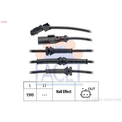 Abs Sensörü Arka Sağ Renault Kangoo (F/KW0)(01.2008->)  HELLA 6PU 358 216-021