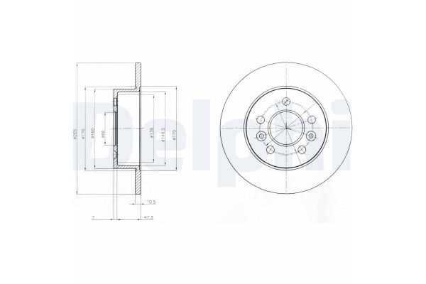 Fren Disk Ayna Arka Sağ ve Sol Renault Avantime (07.2001->)  DELPHI BG3552