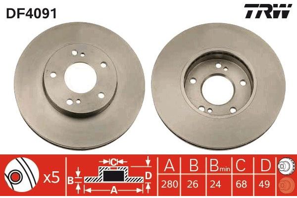 Fren Disk Ayna Ön Sağ ve Sol Nissan Maxima (J30)(12.1988->)  WALBURG WBD1155D