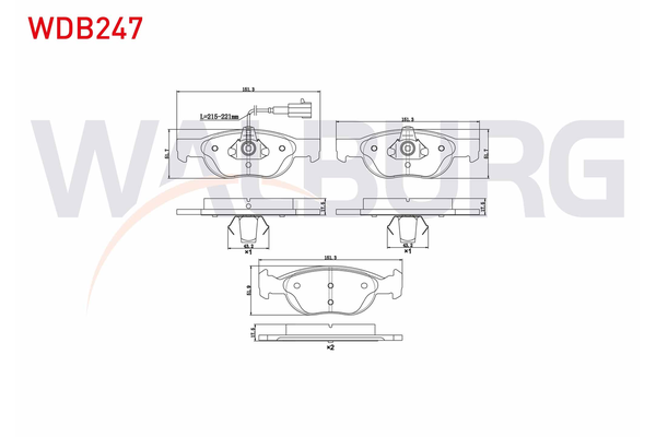 Fren Disk Balata Ön Fiat Marea (185) Weekend (08.1996->)  WALBURG WDB247