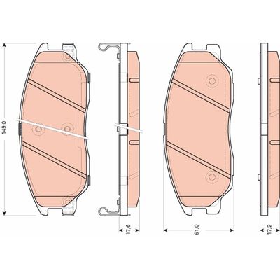 Fren Disk Balata Ön Hyundai Terracan (HP)(2001->)  TRW GDB3465