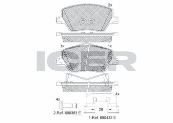 Fren Disk Balata Ön VALEO 672489  77367628 77367910 77368368