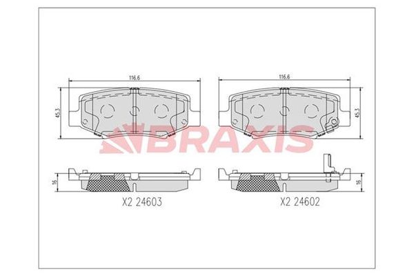 Fren Disk Balata Arka Jeep Cherokee (KK)(2008->)  BRAXIS AA0382