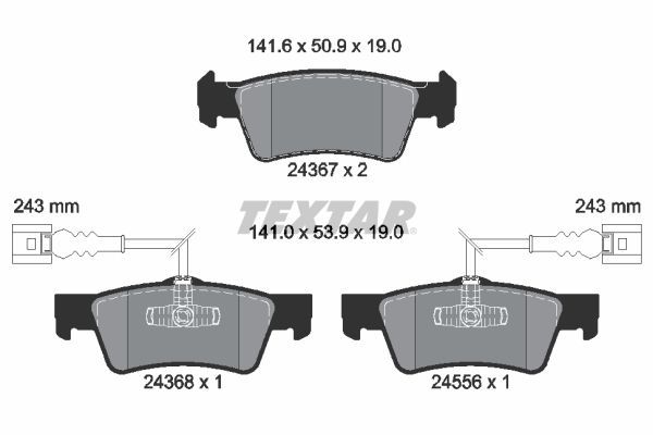 Fren Disk Balata Arka Volkswagen Touareg (7LA)(11.2002->2006)  TEXTAR 2436701