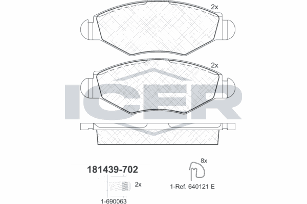 Fren Disk Balata Ön Peugeot 206 + (02.2009->)  CARRINGO 55045