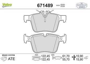 Fren Disk Balata Arka VALEO 671489  A0004203602 A0084201320 4208200 000 420 82 00 0004208200 84201320 008 420 13 20 84201420 008 420 14 20 0084201320 0084201420 A0004208200 A000 420 82 00 A008 420 13 20 A0084201420 A008 420 14 20