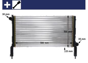 Su Radyatörü  MAHLE CR 1446 000S  42465841 K4809168AC K4809168AD K4809219AD K4809225 K4809225AC K4809225AD K4809225AE K4809225AF K4809225AG 46749000 46803028