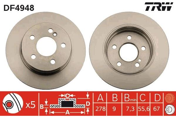 Fren Disk Ayna Arka Sağ ve Sol Mercedes C -Serisi Sedan (BM 204)(01.2007->)  BRAXIS AE0850