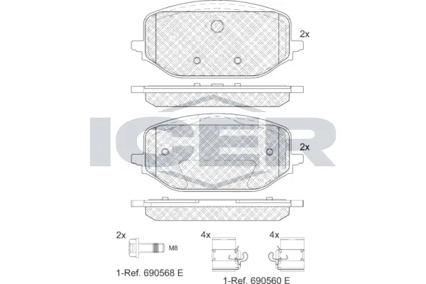 Fren Disk Balata Ön Peugeot 508 II (03.2018->)  CARRINGO 55090
