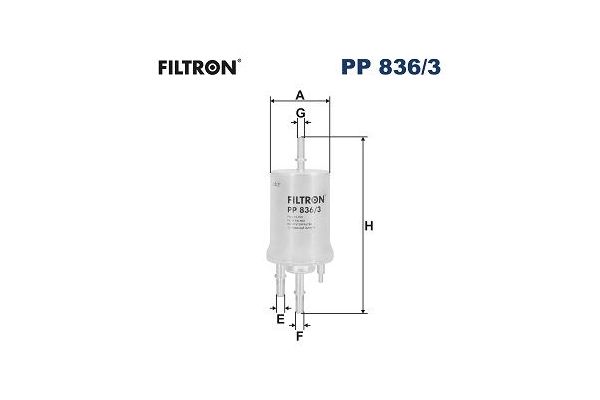 Yakıt Filtresi  Volkswagen Polo IV (9N3)(04.2005->2009)  FILTRON PP 836/3