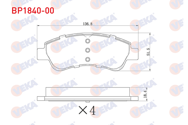 Fren Disk Balata Ön Citroen C3 Aircross (08.2017->)  VEKA BP1840-00